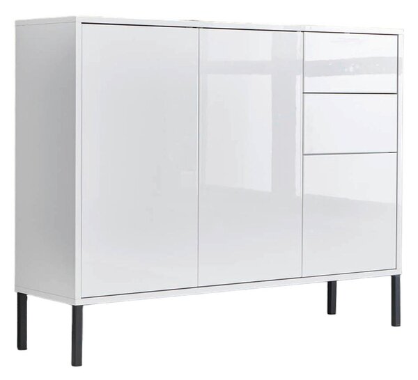 KOMODA, biela, biela s vysokým leskom, 105,5/86/33 cm MID.YOU - Komody, Online Only