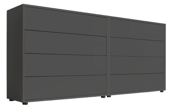 ŠIROKÁ KOMODA, antracitová, 158/73/33 cm MID.YOU - Komody, Online Only