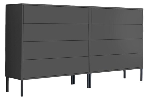 ŠIROKÁ KOMODA, antracitová, 158/86/33 cm MID.YOU - Komody, Online Only