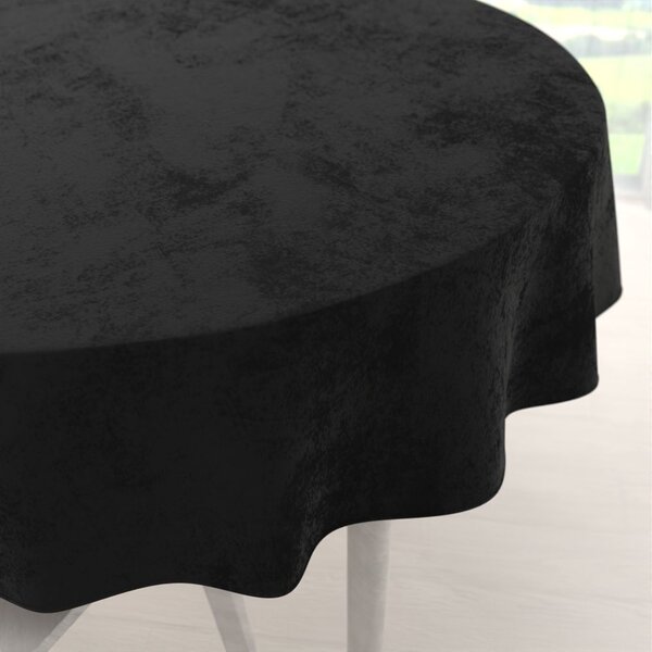 Biante Zamatový okrúhly obrus Velvet Premium SVP-023 Čierny Ø 100 cm