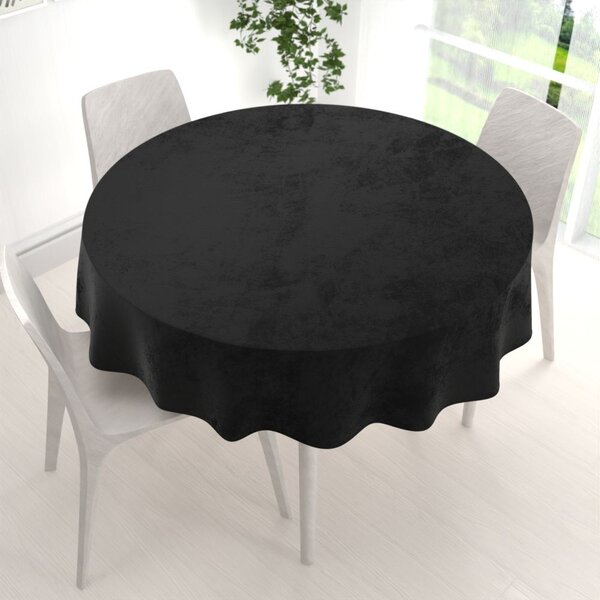 Biante Zamatový okrúhly obrus Velvet Premium SVP-023 Čierny Ø 100 cm