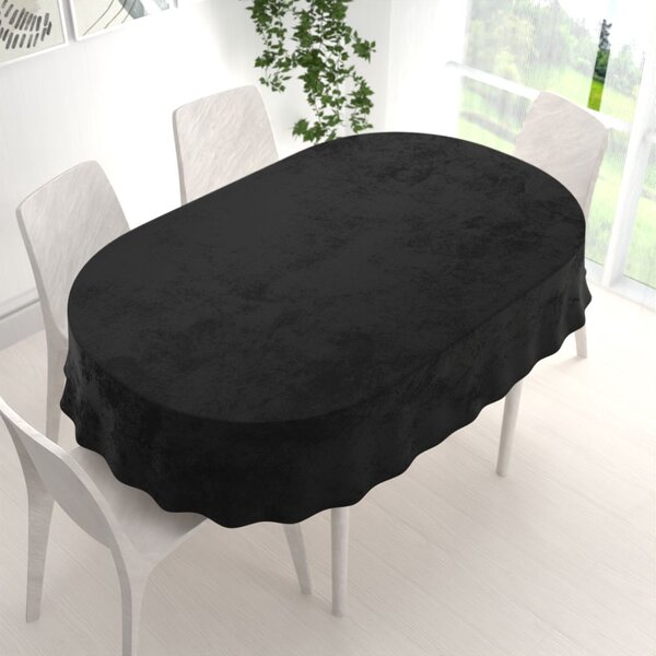 Biante Zamatový oválny obrus Velvet Prémium SVP-023 Čierny 100x140 cm