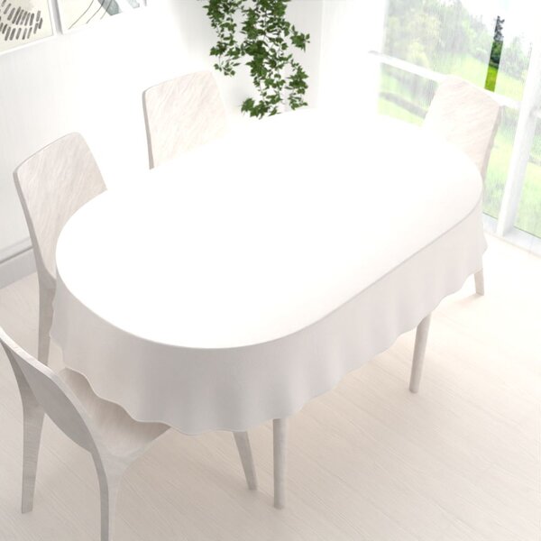 Biante Zamatový oválny obrus Velvet Prémium SVP-024 Krémovo biely 120x140 cm