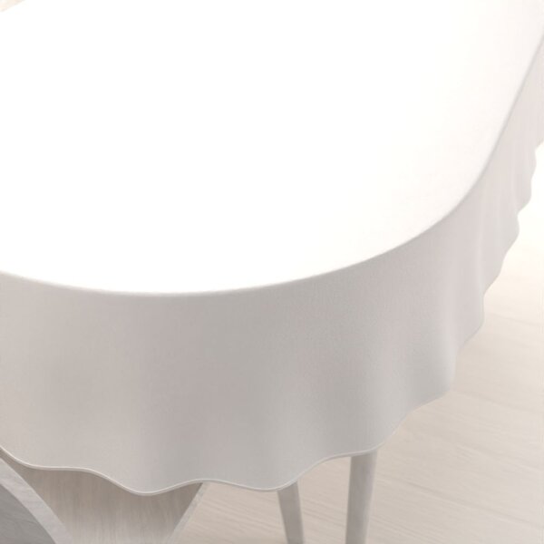 Biante Zamatový oválny obrus Velvet Prémium SVP-024 Krémovo biely 120x140 cm