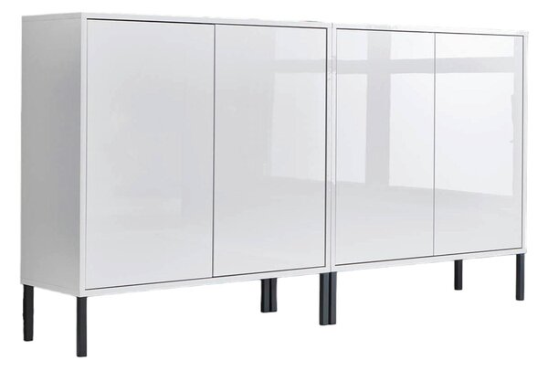 ŠIROKÁ KOMODA, biela, biela s vysokým leskom, 158/86/33 cm MID.YOU - Komody, Online Only