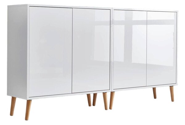 ŠIROKÁ KOMODA, biela, biela s vysokým leskom, 158/86/33 cm MID.YOU - Komody, Online Only