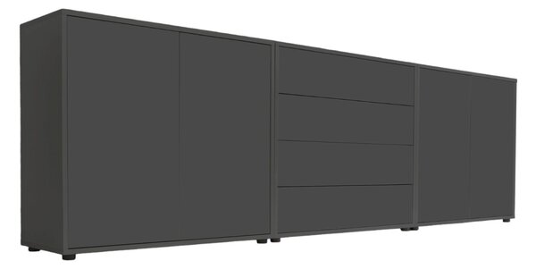 ŠIROKÁ KOMODA, antracitová, 237/73/33 cm MID.YOU - Komody, Online Only