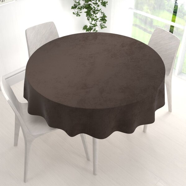 Biante Zamatový okrúhly obrus Velvet Premium SVP-016 Tmavo hnedý Ø 110 cm