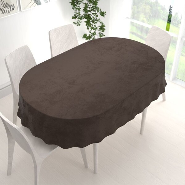 Biante Zamatový oválny obrus Velvet Prémium SVP-016 Tmavo hnedý 100x160 cm