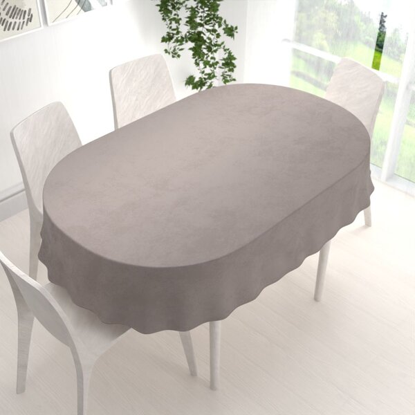 Biante Zamatový oválny obrus Velvet Prémium SVP-015 Latte 100x160 cm