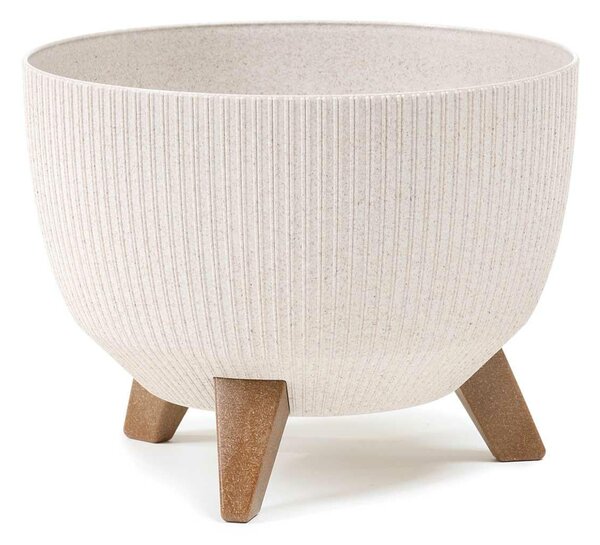 PLASTOVÝ KVETINÁČ ROSA LINEA ECO 18X29 CM KRÉMOVÁ