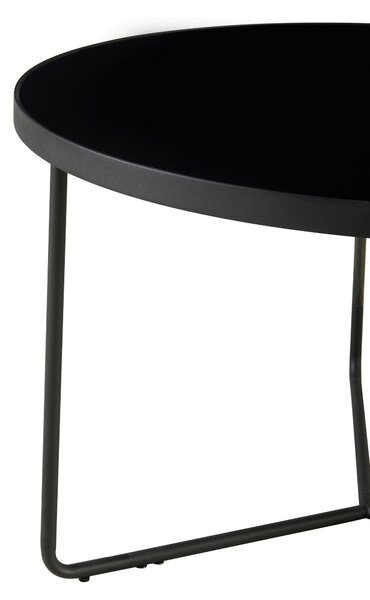 SADA KONFERENČNÝCH STOLÍKOV, čierna, kov, sklo, 60-80/60-80/44.5-49.5 cm MID.YOU - Stolíky do obývačky, Online Only