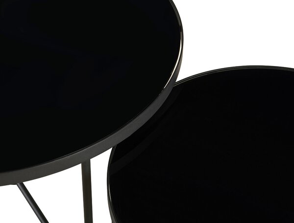 SADA KONFERENČNÝCH STOLÍKOV, čierna, kov, sklo, 60-80/60-80/44.5-49.5 cm MID.YOU - Stolíky do obývačky, Online Only