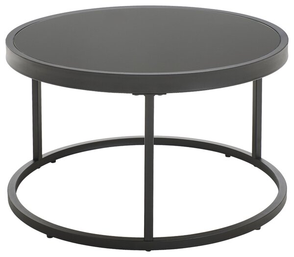 SADA KONFERENČNÝCH STOLÍKOV, čierna, farba duba, kov, sklo, kompozitné drevo, 65-80/65-80/38-40 cm MID.YOU - Stolíky do obývačky, Online Only