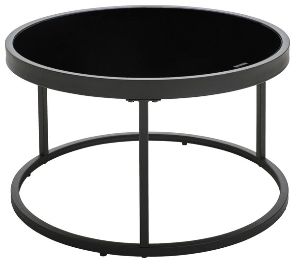 SADA KONFERENČNÝCH STOLÍKOV, čierna, svetlosivá, kov, sklo, keramika, 80/65/80/65/40/38 cm MID.YOU - Stolíky do obývačky, Online Only