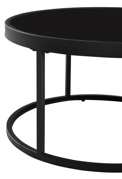 SADA KONFERENČNÝCH STOLÍKOV, sivá, čierna, kov, sklo, kompozitné drevo, 65-80/65-80/38-40 cm MID.YOU - Stolíky do obývačky, Online Only
