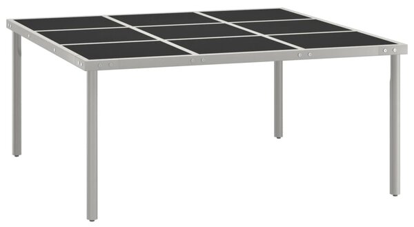 Záhradný jedálenský stôl 170x170x74,5 cm sklo a oceľ