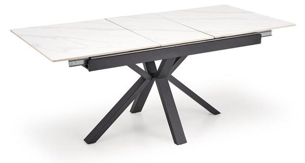 Halmar PLATAN rozkladací jedálenský stôl, biely mramor/čierna