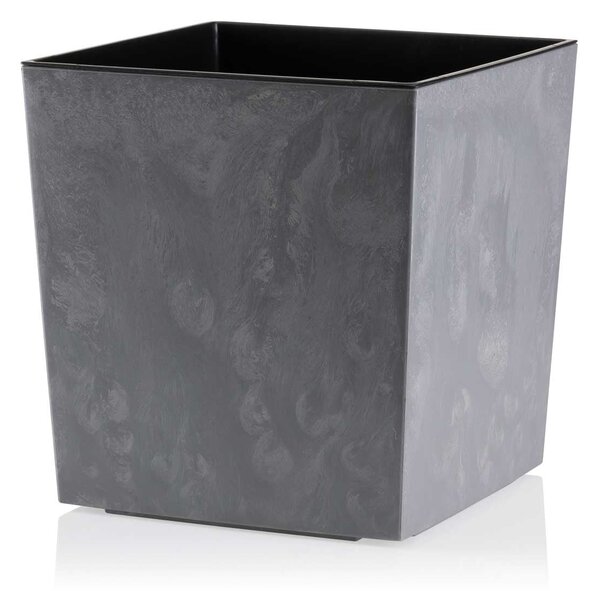 PLASTOVÝ KVETINÁČ FLORE 25X25 CM IMITÁCIA BETÓNU SIVÁ