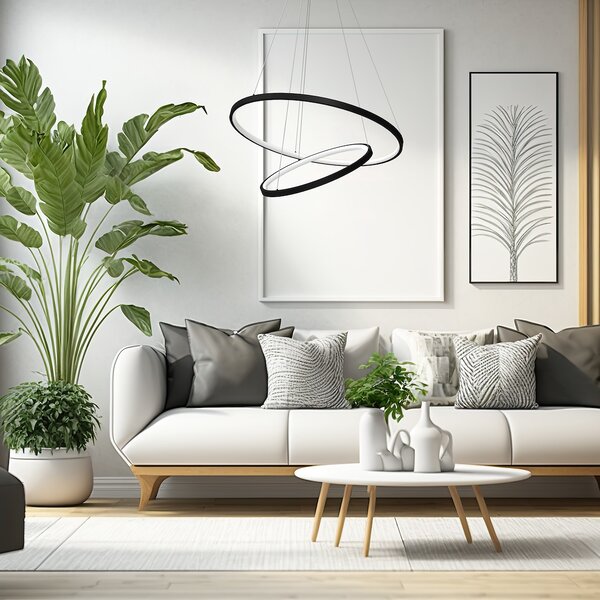 Závesné LED svietidlo Hoop, 2x LED 51w, 4000k, b