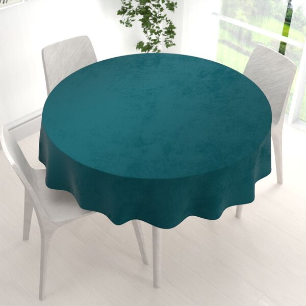 Biante Zamatový okrúhly obrus Velvet Premium SVP-025 Petrolejový Ø 120 cm