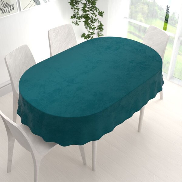 Biante Zamatový oválny obrus Velvet Prémium SVP-025 Petrolejový 100x140 cm