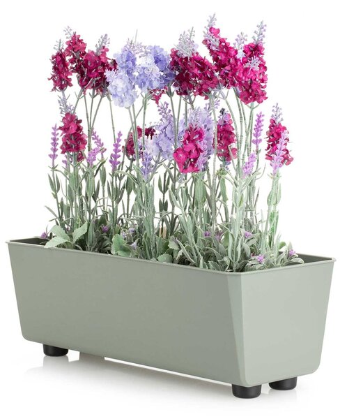 PLASTOVÝ KVETINÁČ SALVIA 37,5X17 CM ZELENÁ
