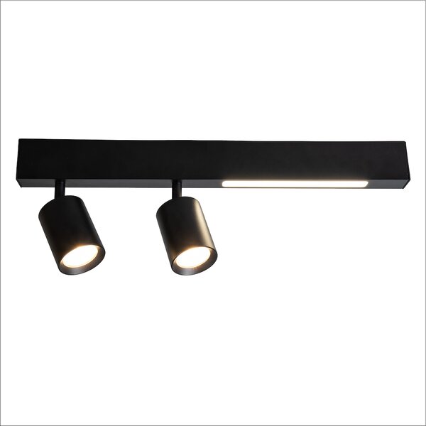 Stropné svietidlo Magnet, 2x čierne kovové tienidlo + 1x LED 5W, b