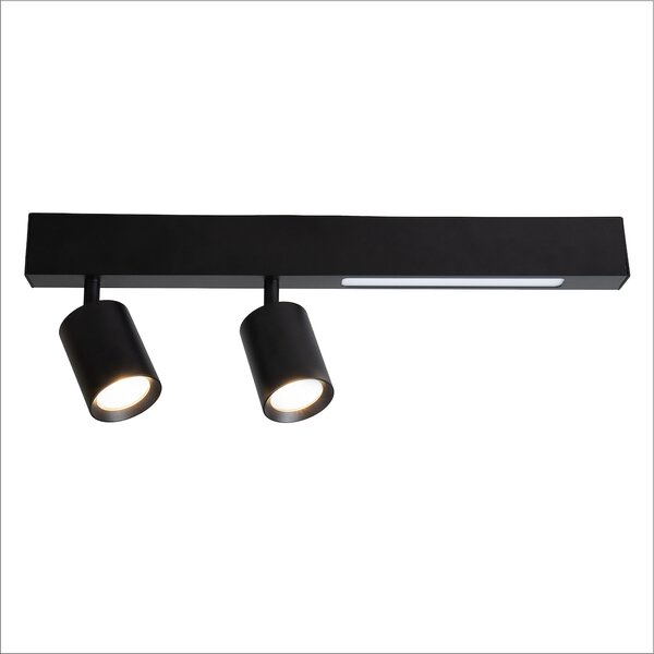 Stropné svietidlo Magnet, 2x čierne kovové tienidlo + 1x LED 5W, b