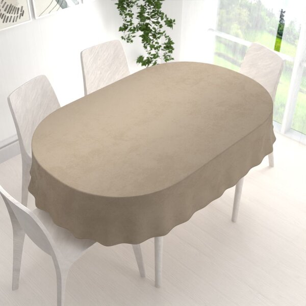 Biante Zamatový oválny obrus Velvet Prémium SVP-030 Sivobéžový 50x100 cm