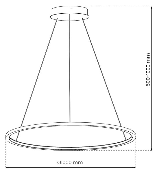 Závesné LED svietidlo Saturno, 1x LED 57w, 4000k, b