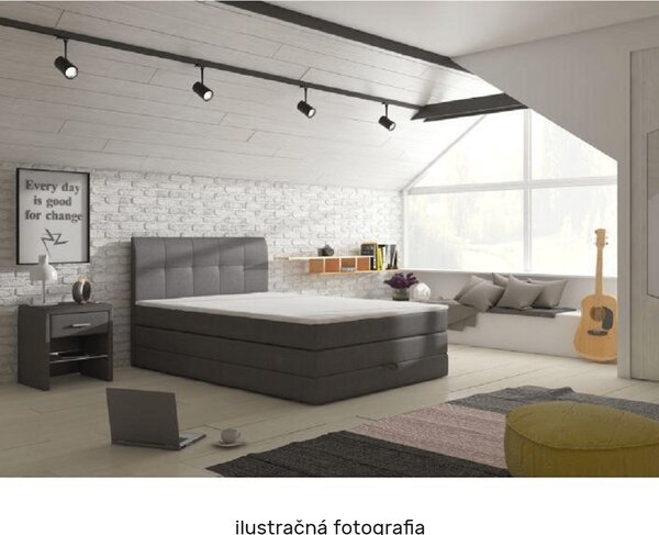 KONDELA Posteľ, 140x200, sivá , VERONA MEGAKOMFORT VISCO