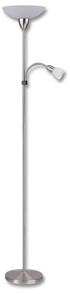 Lampa stojanová E27/100W, E14/40W biela chróm mat (LF34-BI/CHRM)