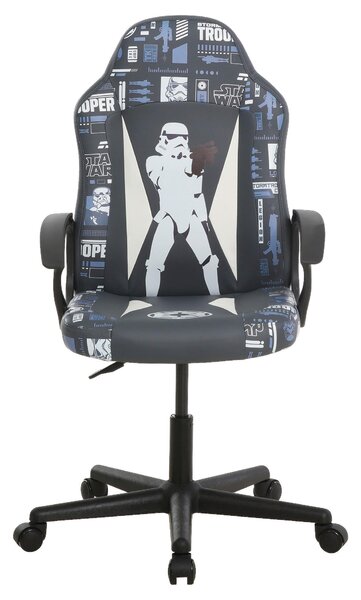 HERNÁ STOLIČKA, vzhľad kože, sivá, čierna, biela, svetlomodrá Star Wars - Online Only kancelárie, Online Only