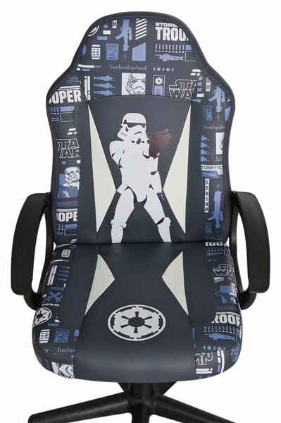 HERNÁ STOLIČKA, vzhľad kože, sivá, čierna, biela, svetlomodrá Star Wars - Online Only kancelárie, Online Only