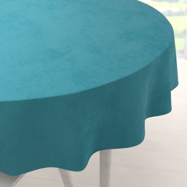 Biante Zamatový okrúhly obrus Velvet Premium SVP-035 Tyrkysovo modrý Ø 110 cm