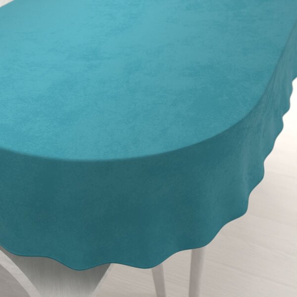 Biante Veľký zamatový oválny obrus Velvet Premium SVP-035 Tyrkysovo modrý 240x280 cm
