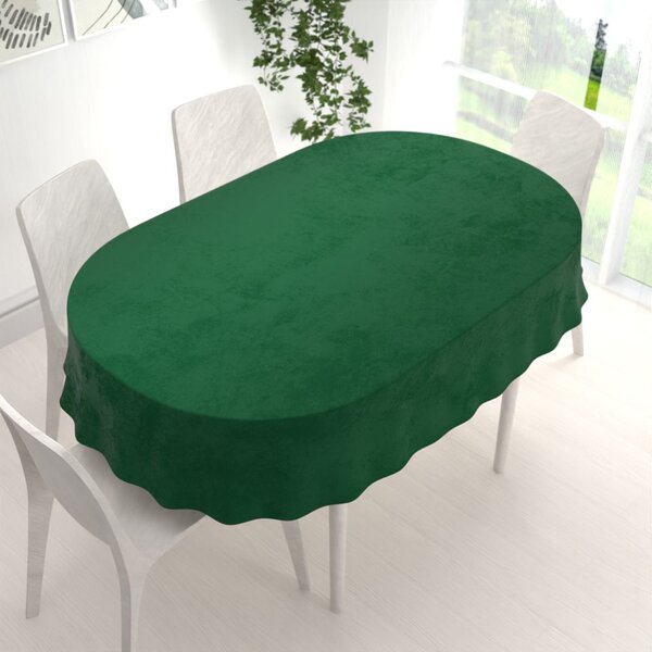 Biante Zamatový oválny obrus Velvet Prémium SVP-032 Zelený 60x100 cm