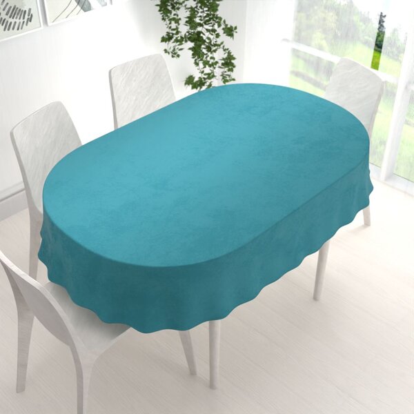 Biante Veľký zamatový oválny obrus Velvet Premium SVP-035 Tyrkysovo modrý 240x280 cm