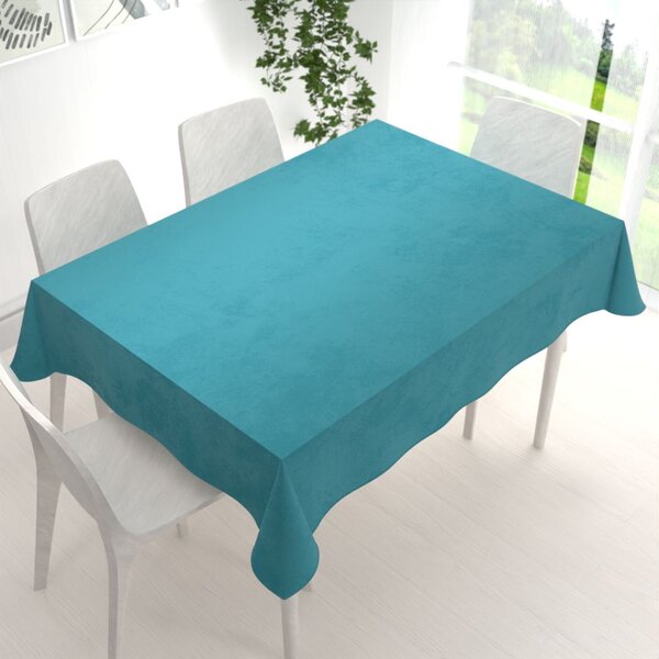 Biante Veľký zamatový obdĺžnikový obrus Velvet Premium SVP-035 Tyrkysovo modrý 160x220 cm