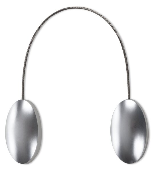 SADA 2KS DEKORAČNÁ SPONA NA ZÁVES SILVER S MAGNETOM 3 X 15 CM STRIEBORNÁ
