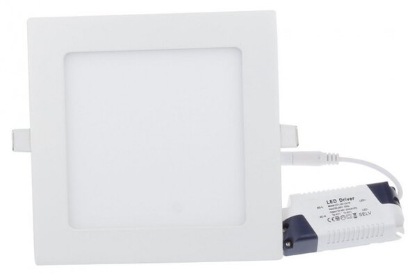 Stmievateľný hranatý zapustený LED panel 12W (V4867S)