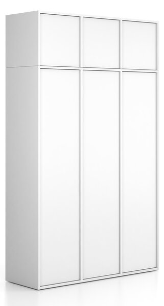 Nadstavba pre skrine FRAME, 3x dvere, 1299 x 450 x 427 mm, PUSH-lock, biela