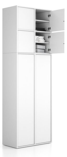 Nadstavba pre skrine FRAME, 4x dvere, 872 x 450 x 854 mm, PUSH-lock, biela