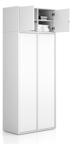 Nadstavba pre skrine FRAME, 2x dvere, 872 x 450 x 427 mm, PUSH-lock, biela