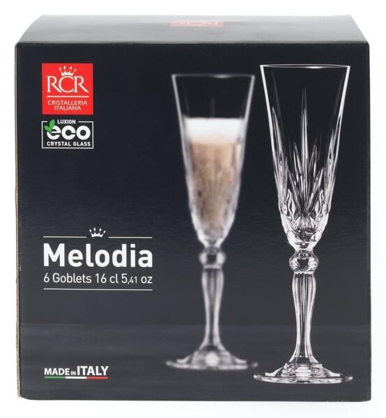 RCR MELODIA POHÁR NA ŠAMPANSKÉ 160ML SADA 6 KS