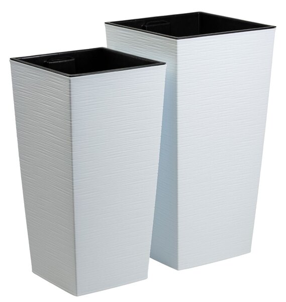 PLASTOVÝ KVETINÁČ PORTO RIFLO 57X29,5X29,5 CM BIELA