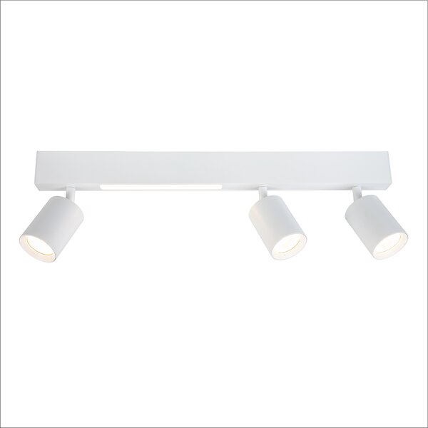 Stropné svietidlo Magnet, 3x biele kovové tienidlo + 1x LED 5W, w