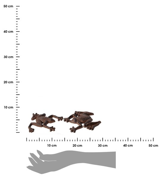 Záhradná liatinová figúrka Froggo, sada 2ks, 1,5x14,5 cm, hnedá