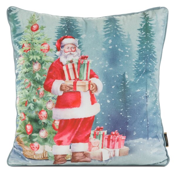 VIANOČNÁ DEKORAČNÁ OBLIEČKA NA VANKÚŠ SANTA4 45X45 CM VZOROVANÁ